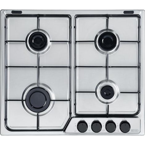 Table de cuisson à gaz encastrable 4 feux 60 cm De'Longhi FFA 46 ASV en acier inoxydable