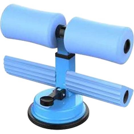 Barre de redressement assis métal double tige portable avec ventouse pour exercice fitness abdominaux entraînement complet du corps bleu ciel (1/5)
