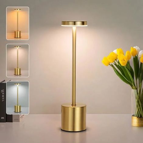 Lampe de Table - Rechargeable USB - LED Tactile - 3 Températures de Couleur - Blanc (1/5)