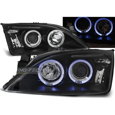 Paire de feux phares Ford Mondeo 00-07 angel eyes noir-27361372 (1/2)