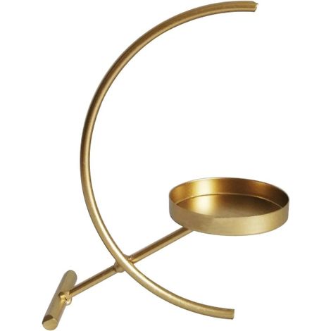 Romantischer Retro-Kerzenständer aus Schmiedeeisen, Halbmond, Tischdekoration für Partys, elegantes Accessoire. (1/4)