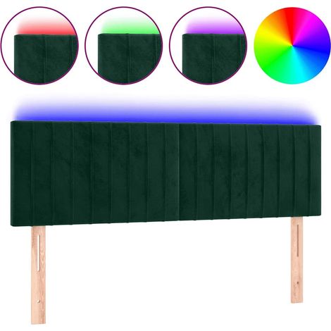 Maison Exclusive - Testiera a LED Verde Scuro 144x5x78/88 cm in Velluto (1/5)