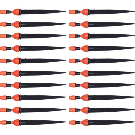 Lot de 20 goutteurs d'irrigation réglables, micro-asperseurs pour tuyaux de 4/7 pouces, système d'arrosage de jardin