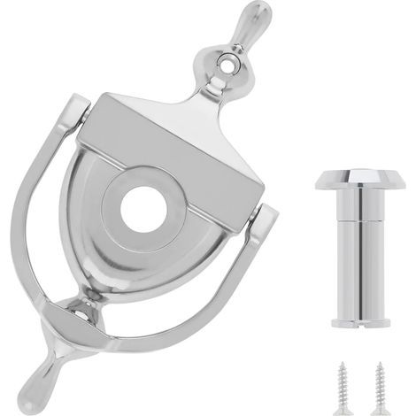 Batteur de porte. Batteur de porte avant en alliage de zinc de 15.2 cm avec visionnaire de porte pour les portes d'épaisseur de 3.5 cm à 4.7 cm. Nickel brossé (1/5)
