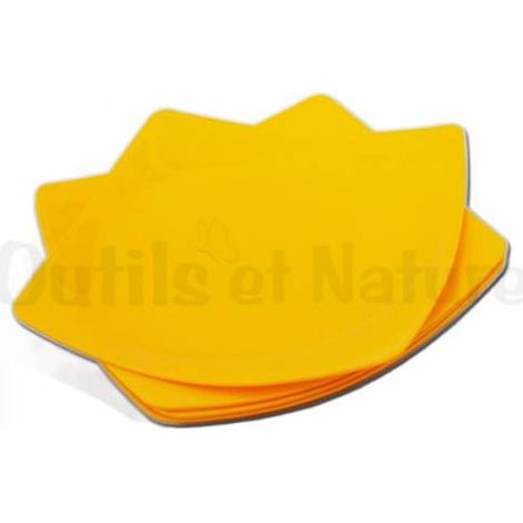 Assiettes en plastique carrée - 24 cm - lot de 4 Jaune