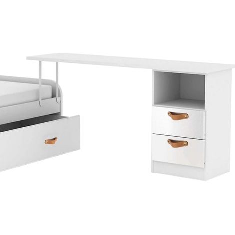 Escritorio + cajonera aglomerado blanco cuero 76,5x150x45cm