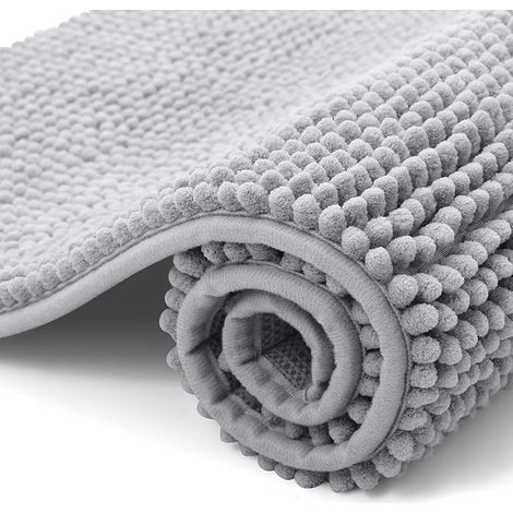 Tapis de bain - Antidérapant - 40 x 120 cm - Gris clair (1/5)