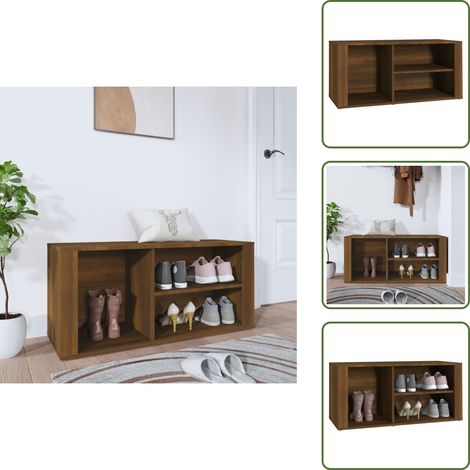 Mueble de madera contrachapada - vidaXL Mueble zapatero madera contrachapada marrón roble 100x35x45 cm - Mueble para calzado