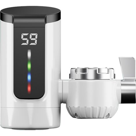 Grifo eléctrico con calentador de agua de pantalla grande y pantalla digital dinámica, no requiere instalación. Calentador de agua instantáneo para baño y cocina. Calentador de agua sin tanque. (1/5)