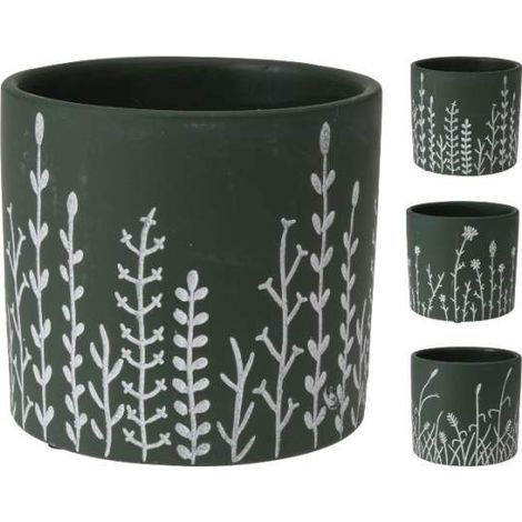 VASO PLANT D.12XH10CM VERDE IN CERAMICA IN 3 MODEL