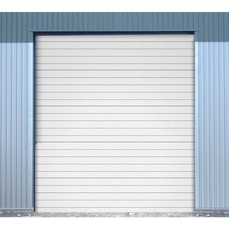Porte Sectionnelle Industrielle L6M x H4,5M Blanche ral 9010 motorisée 380V RL420mm