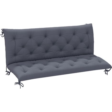 Cuscino per panca a 3 posti 150 x 98 x 8 cm, cuscino per seduta con lacci, cuscino per schienale per uso interno/esterno, cuscino per panchine, panchine da giardino, mobili da giardino, altalene Holly (1/5)