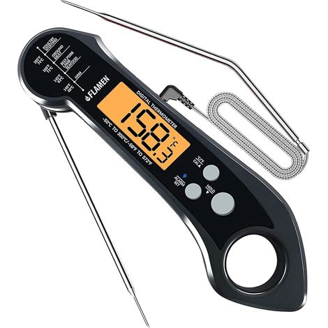 Thermomètre à viande numérique, thermomètre alimentaire 2 en 1 à double sonde avec alarme de température, étanche, Mea (1/5)