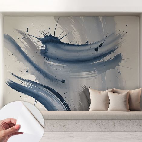 Tapete Selbstklebend - abwaschbar - Tapete mit Motiv - trendige Wanddeko - elegant Fototapete  Künstlerische Pinselstriche 208x146 cm (1/5)