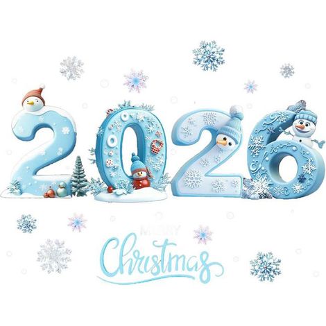Décalants Muraux "Joyeux Noël" 2026 – Fenster- und Wandaufkleber, Wohndekoration, Kinderfeste, Neujahr