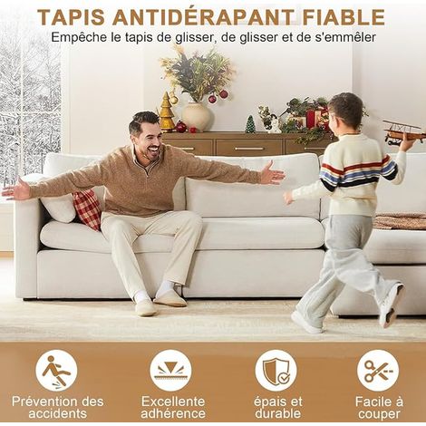 sous Tapis, Tapis antidérapant, Antidérapante pour Tapis, Tapis Antidérapant Découpable Universal (70cm140cm) (1/2)