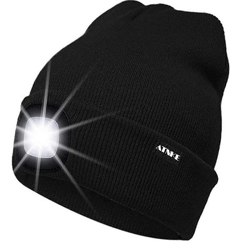 Bonnet lumineux rechargeable pour la course à pied, lampe frontale étanche ultra-lumineuse à 4 LED. (1/5)