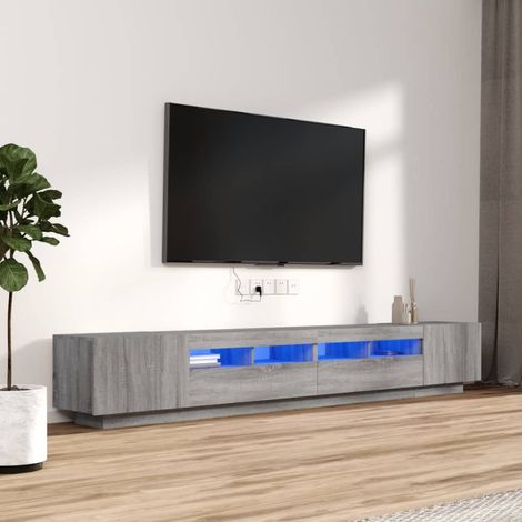 Ensemble de meubles TV avec lumières LED 3 pcs-Banc TV Sonoma gris 963388 (1/5)