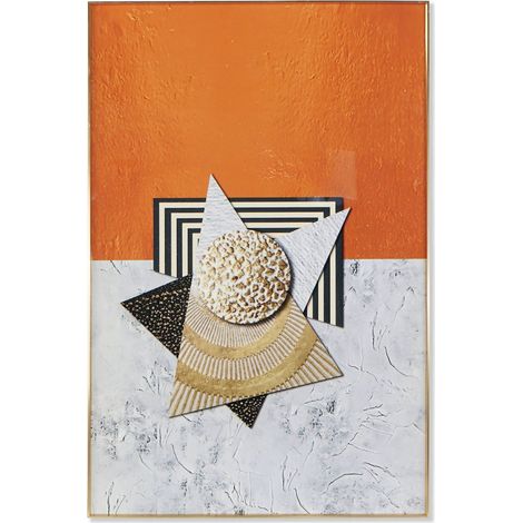 Tableau Abstrait élégance orange doré pour intérieur chic - Orange doré subtil (1/3)