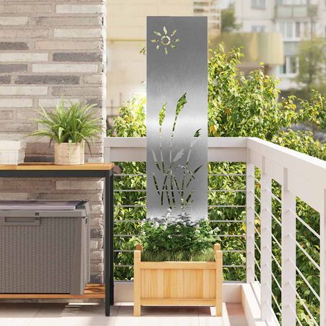Garten Sichtschutz-Leinwand Silber 32 x 140 cm Edelstahl vidaXL