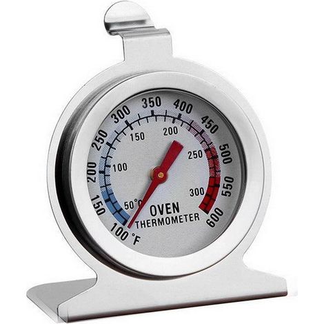 Thermomètre de four en acier inoxydable, grand cadran, pour la cuisine et la température des aliments (en stock). (1/5)