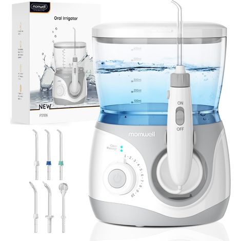 Hydropulseur Dentaire Électrique avec 10 Niveaux de Pression, 6 Buses, 2 Modes (1/5)