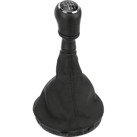 Car Gear Shift Knob Cover PU Leather Black Replacement for Transport Multivan Caravelle T5 T6 2003‑20116 Speed (1/4)