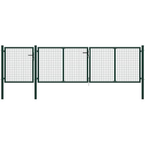 Portail de jardin Acier 400x75 Vert 2 (1/5)