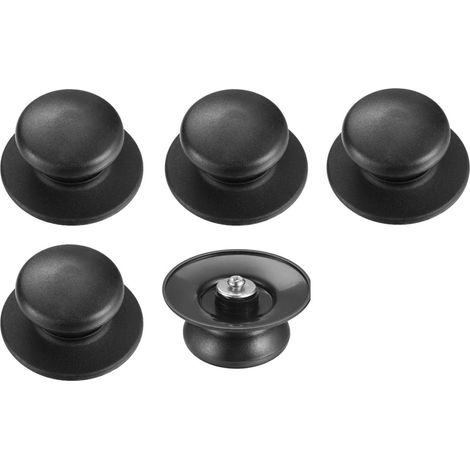 Bouton Couvercle - Bakélite Résistant à la Chaleur - Vis Acier Inoxydable - Universel pour Casseroles Poêles et Couvercles en Verre - Lot de 5 (1/5)