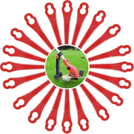 Lot de 100 Lames en Plastique de Rechange pour Jardin pelouse Tondeuse Accessoires, Longueur 83mm (Rouge) (1/5)
