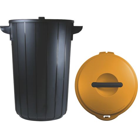 Gio' style pattumiera eco solution lt. 35 - cm. 42,5x37,5x54 h col. nero/giallo - Gio' Style