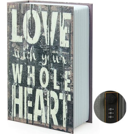 Boîte de Rangement pour Livre de détournement, Coffre-Fort Secret pour Dictionnaire avec Serrure/clé à Combinaison de sécurité (Combinaison, l\'amour)-ARCAN (1/5)
