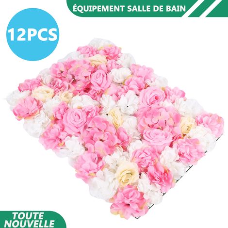 WAOBDLA 12pcs 60x40cm panneau de mur de fleur mariage décoration de panneaux de fleur de fond de fleur artificielle (1/5)