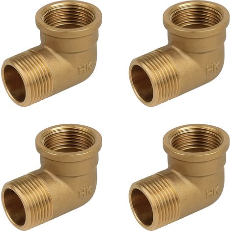 Set di 4 Gomito in ottone Maschio-Femmina 1 1/4'' Accessorio in ottone Aenor Curva filettata 1 1/4'' Unione per Tubi Irrig