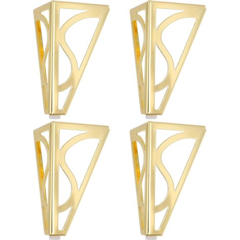 4 Pièces Pieds de Meuble Modernes en Acier Laminé à Froid Doré, Support Robuste et Résistant à l'usure, Hauteur 15cm, pour Tables Basses et Meubles TV Salons (1/5)