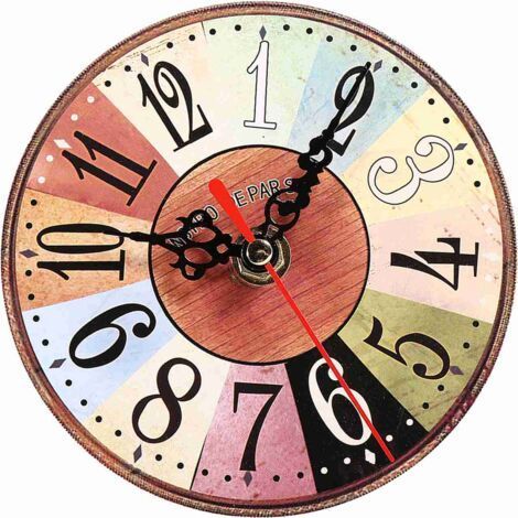 1Pc Antique MDF Round Wall Clock European Creative Artistic Style Home Office Decoration 3 (1/5)