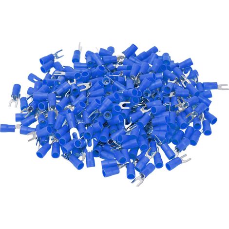 300 cosses à fourche isolées, connecteurs de fils en cuivre et PVC de type U pour éclairage de transport SV1.25-4 (1/5)