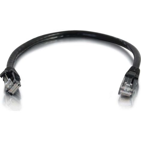 Cbl/0.5M Black CAT6PVC SLess UTP C C2G Cat6 Booted Unshielded (UTP) Network Patch Cable - Cordon de raccordement - RJ-45 (M) pour RJ-45 (M) - 50 cm - UTP - CAT 6 - moulé, sans crochet, bloqué - noir