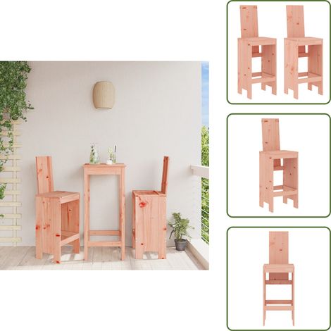 The Living Store Tabourets de bar lot de 2 40x42x120 cm bois massif douglas - Tabourets De Bar - Chaises De Jardin - Mobilier De Jardin - Meubles De Terrasse - Bois Massif (1/5)