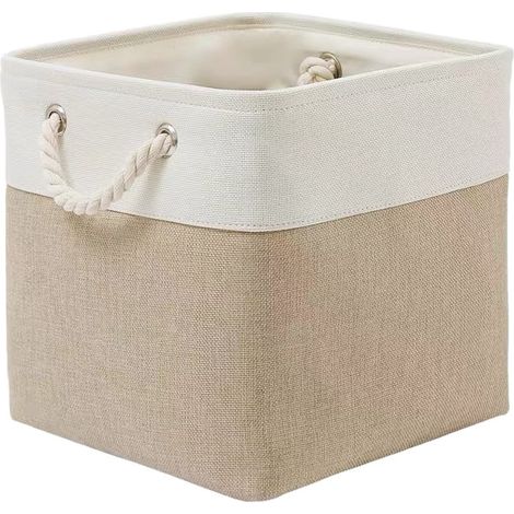 Faltbarer Korb mit Seilgriff – Kleiderschrank, Spielzeug, Kleidung, Bücher, große Aufbewahrungsbox für Kinderzimmer, 31 x 31 x 31 cm