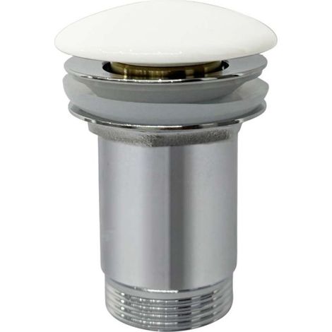kielle Garnitures de vidage - Bonde de lavabo, Click Clack, métal, blanc 30901130
