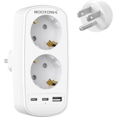 Adaptateur Prise USA avec Double Prise (1/5)