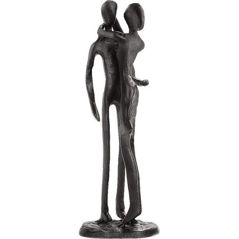 Statuette Couple en Fer, Sculpture Amour, Décoration Maison/Bureau, Sauter au Cou, Art Romantique, Cadeau Original (1/5)