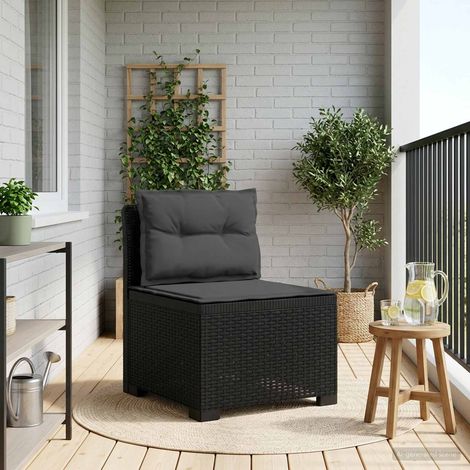 vidaXL Sillón Individual de Jardín con Cojines Apariencia de Ratan PP (1/5)