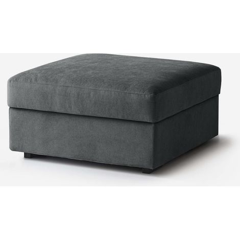 Puf reposapiés sofá modular tela repelente al agua 80x80 Cortina - Gris (1/4)