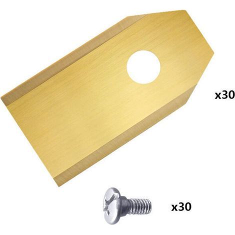 30 pièces Lame Robot Tondeuse Inoxydable, Lames de Rechange Universelles avec 30 Vis, Lame Tondeuse 0.75 mm, Couteau de Rechange pour Toutes Les Tondeuses à Gazon, Automower (1/4)