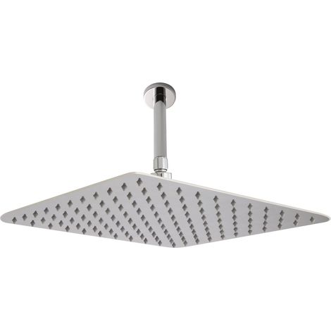 Hudson Reed Chrome 400mm Square Shower Head with Ceiling Arm - HEAD45A (1/5)