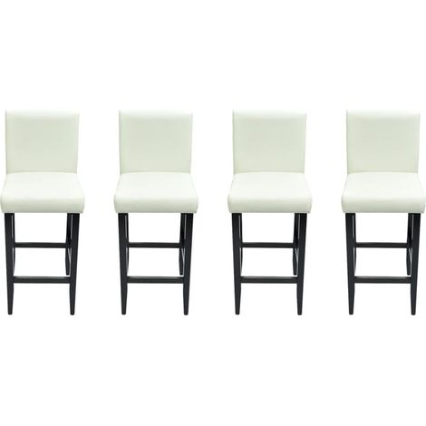 Barhocker 4 Stk. Weiß Kunstleder vidaXL