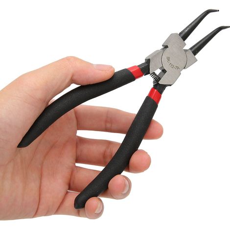 Pince à circlips en acier au carbone avec poignée d'immersion en caoutchouc, 18 cm (7 pouces) (1/5)
