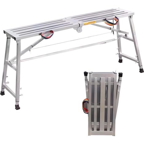 Plateforme de Travail Pliable, Multifonction Plan de Travail, Marchepied Escabeau, Échafaudage pour Lavage de Véhicules Peinture Décoration (1/5)